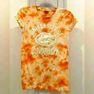 University of Florida gators VS PINK studded t shirt in tie dye orange Sz S